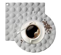 Sets de table en silicone - Tapis de table en silicone résistant à la chaleur, lavable et facile à nettoyer | Ensemble de tapis de salle à manger et dessous de verre en silicone, tapis antidérapant