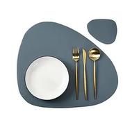 Sets de Table en Simili Cuir 1/4/6 Ensembles de Sets Table et sous-Verres ovales en Similicuir, Accessoires Cuisine, décoration fête Maison(Blue,4sets)