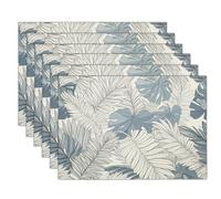 Sets De Table Gris Ligne Monstera 6 Sets De Table Plantes Simples pour Cuisine Salle À Manger Décoration De Table Dîner,Déjeuner,Petit Déjeuner 45 X 30 Cm