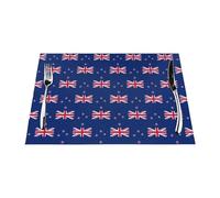 Sets de table imprimés drapeau de la Nouvelle-Zélande, sets de table de cuisine en PVC lavables, résistants à la chaleur, faciles à nettoyer.