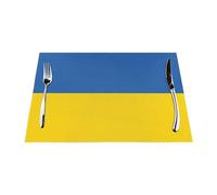 Sets de table imprimés drapeau de l'Ukraine, sets de table de cuisine en PVC lavables, résistants à la chaleur, faciles à nettoyer.