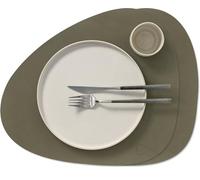 Sets de Table LIND DNA Nupo - Cuir - Vert armée - Courbé - 44 x 37 cm - 2 pièces