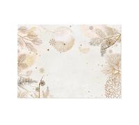 Sets de Table Noël, Lot de 50: Set de Table Papier doré, Dessous Assiette Festif, napperon déco Branches & Boules, Tapis Repas, Dessous rectangulaire, 42 x 30 cm