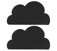 Sets de Table pour Enfants, Tapis de Table en Silicone pour Enfants, réutilisables, antidérapants, 2 Morceaux de napperon d'alimentation en Forme de Nuage(Noir)