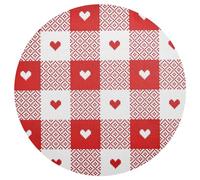 Sets de table ronds à carreaux rouges et blancs avec cœurs, 38,1 cm, sets de table de salle à manger pour la maison, la cuisine, les vacances