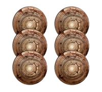 Set de tapis de table Bertoni, dessous de plat, 6 pièces, rond, 33 cm, motif Kempas