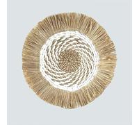 Sets de table tissés, 20-28cm Round Woven With Tassels Placemats, Natural Water Hyacinth Place mats(C3)