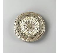 Sets de table tissés, 2pcs 10cm Round Woven Placemats Straw Braided Rattan Placemats, Non-Slip, Heat
