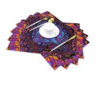 Sets de Table tissés en PVC, Culture juive, Art hébreu Hamsa, Mauvais œil, Anti-Taches, résistants à l'huile, résistants à la Chaleur, pour Table de Cuisine, décorations de fête de Vacances.