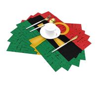Sets de table tissés en PVC rouge et vert avec symbole des dieux égyptiens Ankh, anti-taches et résistants à l'huile, tapis d'assiettes à dîner résistants à la chaleur, décorations de table de cuisine