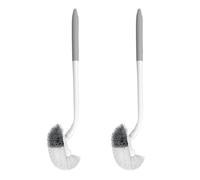 SetSail Lot de 2 brosses de toilette pour salle de bain - Taille compacte et durable - Pour nettoyage en profondeur et à angle droit - Pour les bords de bol de toilette