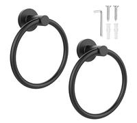 SetSail Lot de 2 Porte-Serviettes muraux pour Salle de Bain, Salle de Bain, Cuisine, en Acier Inoxydable 304, Noir Mat