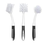 SetSail Lot de 3 brosses à vaisselle avec brosse pour bouteille, brosse à récurer à vaisselle avec manche long manche de nettoyage en profondeur avec embout grattoir pour évier de cuisine, vaisselle,