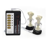 SETSCZY 2Pcs Choc Électrique Impulsion Mamelon Sucker Rotatif Torsion Ventouse Clit Stimulateur Sein Pompe À Vide Masseur Sex Toys Agrandisseur pour Femmes Hommes, Clair