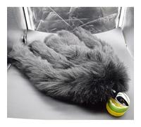 SETSCZY 5 Simulation Queues Plugs Anals avec Faux Fur Fox Tail Massager Plusieurs Queues Fetish Sex Toy Masturbation en Acier Inoxydable pour Les Couples Chien Cosplay, 16 Pouces,Noir,Noir