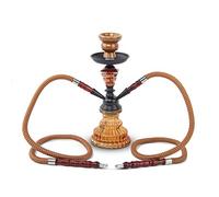 SETSCZY Chicha Chicha, 2 tuyaux narguilé Pipe Chicha Ensemble, Bol sans Bol, système de Gestion de la Chaleur en Verre de Silicone, Style Entonnoir de Bol