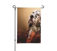 Setter anglais Automne Animaux Chiots Chiens Anglais, 12 x 18 pouces Double Face Été Jardin Jardin Drapeau Extérieur