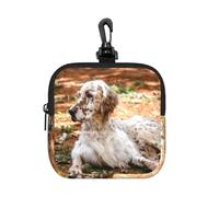Setter Anglais Automne Animaux de Compagnie Chiens Anglais,Pochette de Rangement carrée à Fermeture éclair, Porte-Monnaie en néoprène, Petit Portefeuille, Pochette à Monnaie, Porte-Monnaie