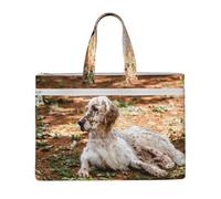 Setter anglais Automne Animaux de compagnie Chiens Anglais,Sac à documents en toile avec fermeture éclair, sac fourre-tout, porte-documents pour l'école et le bureau