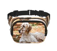 Setter Anglais Automne Animaux de Compagnie Chiens Anglais,Sac Banane carré Double Couche, Sac de Poitrine