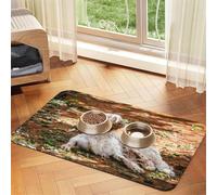 Setter Anglais Automne Animaux de Compagnie Chiens Anglais,Tapis d'alimentation pour Animaux de Compagnie, Sets de Table en Cuir PU pour Chats et Chiens,30x45cm