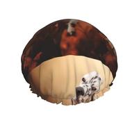 Setter anglais Automne Animaux de compagnie Chiots Anglais,Bonnet de douche/bonnet de nuit double couche imperméable et élastique, bonnet de bain réutilisable