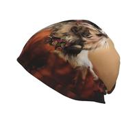 Setter Anglais Automne Animaux de Compagnie Chiots Anglais,Bonnet en Maille Polyester, Cagoule, Bonnet de Course