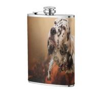 Setter anglais Automne Animaux de compagnie Chiots Anglais,Flasque de poche plate de 8 oz en acier inoxydable 304, idéale pour les activités de plein air.