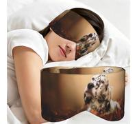 Setter anglais Automne Animaux de compagnie Chiots Anglais, Masque de sommeil pour la maison, les voyages et le travail posté, couvrant entièrement les yeux et bloquant la lumière