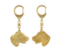 Setter anglais, Laverack - porte-clés chien plaqué or dans un coffret cadeau, ac