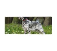 Setter Anglais Pelouse Animaux Chiens Setter Anglais,Grand Tapis de Souris pour Bureau, Clavier d'ordinateur, avec Base en Caoutchouc antidérapante, 30 x 80 cm