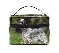 Setter Anglais Pelouse Animaux Chiens Setter Anglais, Trousse de Maquillage Trousse à cosmétiques Trousse de Toilette de Voyage Portable Trousse à Crayons