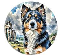 Setter Irlandais 1000 Pièces Puzzle Circulaire Chien de Compagnie Puzzles Classiques Pression Réduite Puzzle Difficile Impossiblepour Adultes Décoration pour Enfants Cadeau 1000pcs (67.5x67.5cm)