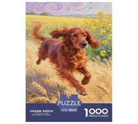 Setter Irlandais 1000 Pièces Puzzle pour Adultes Jeux De Défi Familial Puzzle Anti-Stress Entraîner La Mémoire du Cerveau pour Hommes, Femmes, Seniors 38x26cm/1000pcs