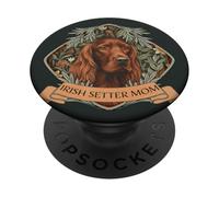 Setter Irlandais Mom William Morris Style Amoureux des Chiens PopSockets PopGrip Adhésif