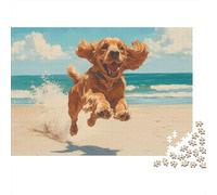Setter Irlandais Puzzle 1000 Pièces Cadeau Unique Jeu Éducatif Challenge Toy À De Qualité Supérieure Peinture Art pour Adultes Enfants (75x50cm)