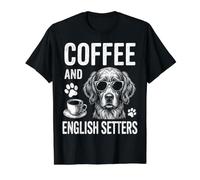 Setters Anglais drôle café et Anglais T-Shirt Graphique avec Valeur, Homme, Noir, L
