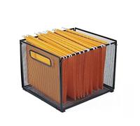 SETTFRFE Organiseur de dossiers suspendus format lettre, boîte de rangement en maille métallique, articles divers ou jouets, noir