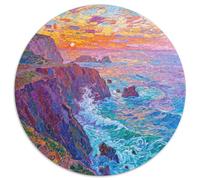 Setting Sun Puzzle 1000 Pieces Cadeau Unique View Jeu Éducatif Challenge Toy À De Qualité Supérieure Peinture Art pour Adultes Et Enfants À Partir De 12 Ans 1000pcs (67.5x67.5cm)