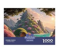 Setting Sun Shines on The Lake 1000 Pcs Carton Premium Coffret De Puzzles Moss-Covered Cottages Stimulant Et Éducatif Jeu Créatif Puzzles As Birthday Gifts 70x50cm/1000pcs