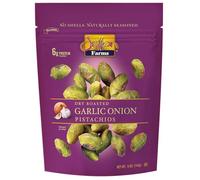 Setton Farms Graines de pistache naturellement assaisonnées, oignon à l'ail, pistaches sans coquille, certifiées sans OGM, sans gluten, végétalien et casher, sac refermable de 141,7 g