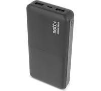 Setty, banque de puissance de 20 000 mAh avec protection contre la surchauffe, noir