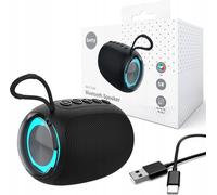 Setty Haut-parleur Bluetooth Mini-Tube RGB GB-800 5W Enceinte portable Bluetooth 5.0, microSD, USB, Radio Noir