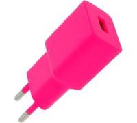 Setty Power Supply 1 x 2.4A USB Charger Compatible with All Mobile Phones, Smartphones, Tablets, UVM, Charging Adapter, iPhone Samsung Plug Adapter (Pink)