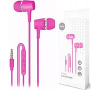 Setty SPD-J-26 Ecouteurs intra-auriculaires roses avec microphone et jack audio 3,5 mm