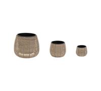 Atmosphera – Lot de 3 cache-pots Cam – diam. 20/29/45 cm – Beige
