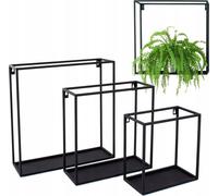 Setz 3x Porte-fleurs suspendu en métal Loft pour le mur, Max Porte-fleurs mural, étagère à fleurs murale, étagère pour fleurs et pots de fleurs en métal