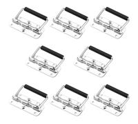 SEUICYNE Lot de 8 poignées pliantes en acier inoxydable - 110 mm x 76 mm - Poignée à ressort - Poignée argentée - Poignée de transport - Pour boîte de rangement, valise, porte, boîte à outils