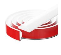 Seuil de douche auto-adhésif, arrêt d'eau en silicone, barrière de douche anti-éclaboussures, joint douche italiennelinyu, Convient aux cuisines et aux salles de bains. (Blanc, 205CM)