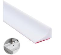 Seuil de Douche Barrage d'eau en Silicone 200 cm, Joint Douche Blanc | Découpable, auto-adhésif, pour bac à douche, baignoire, cuisine et protection contre les fuites d'eau